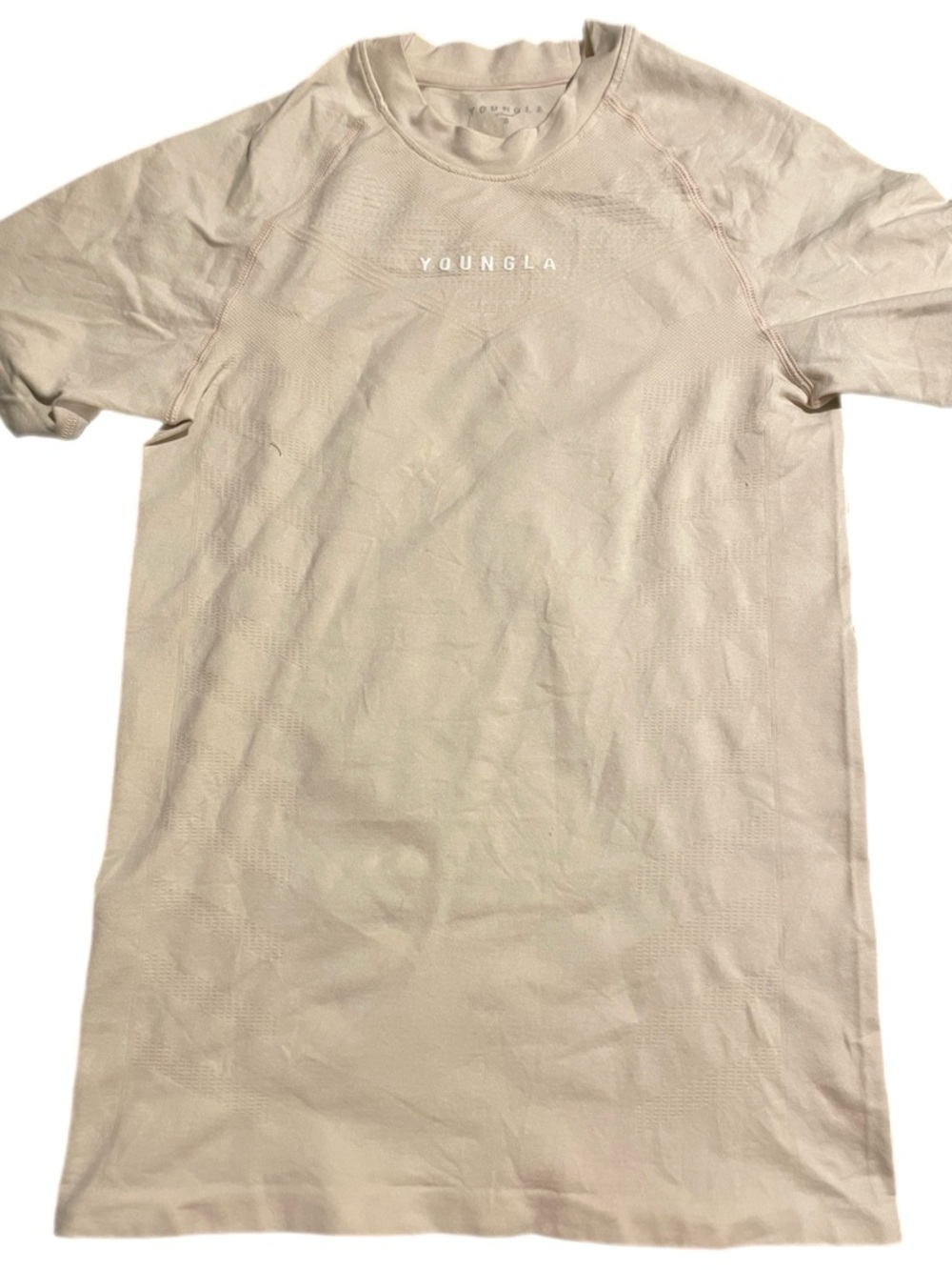 YoungLA Cream Short-Sleeve Logo Spandex Tee
